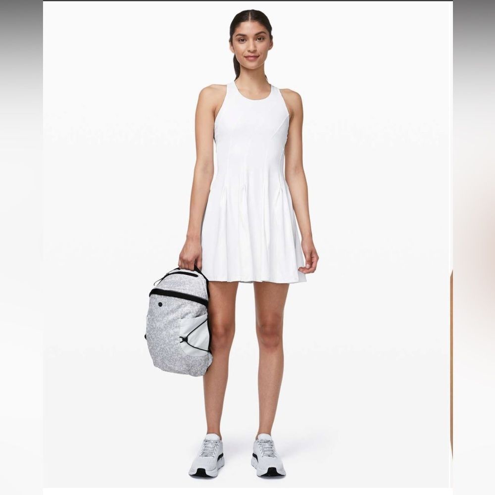 LULULEMON Court Crush Tennis Bra Top Racerback Dress White 4 - Picture 3 of 7